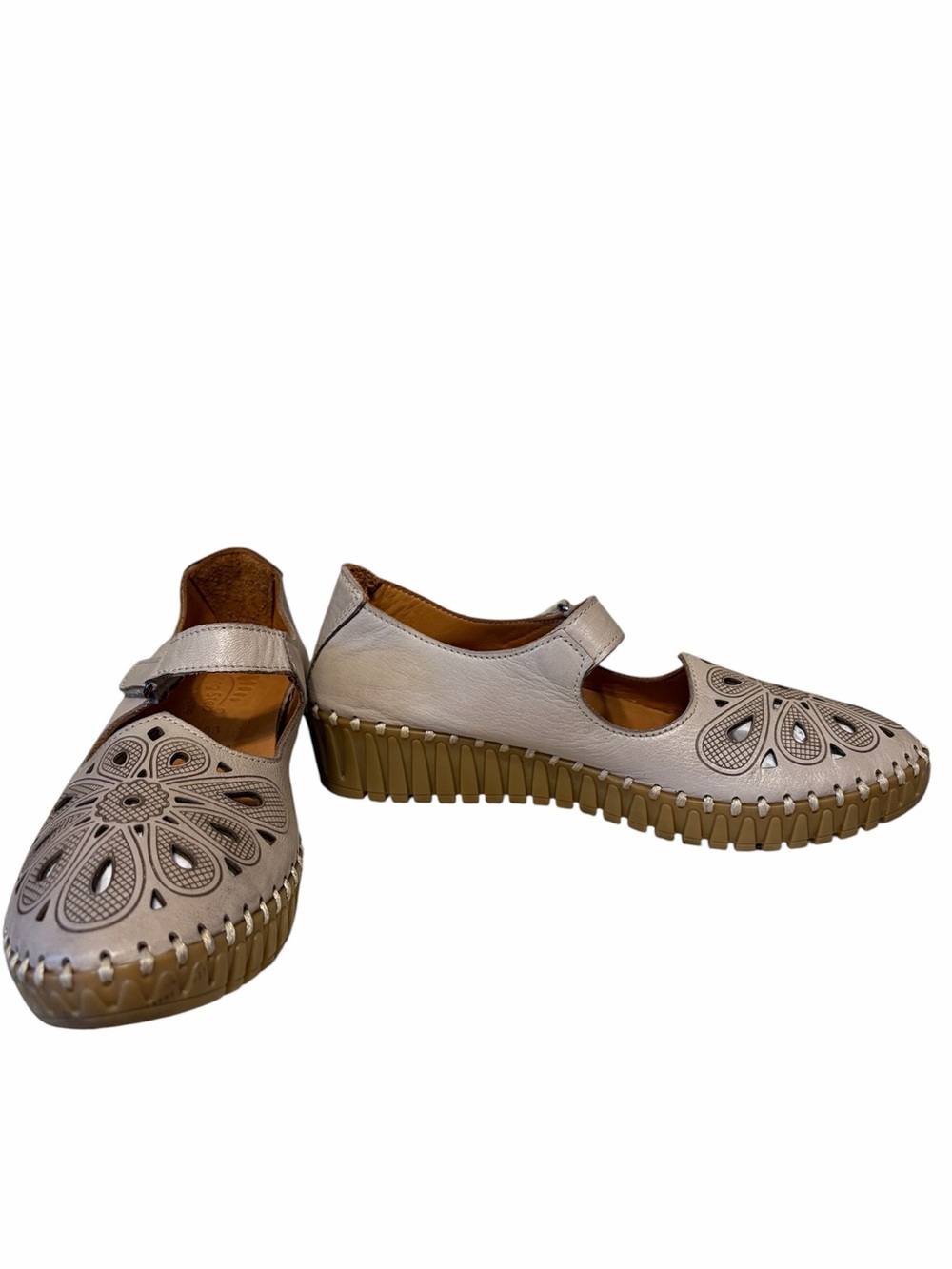 Spring Step Amairani New Taupe Leather Comfort Platform Mary Jane Shoes